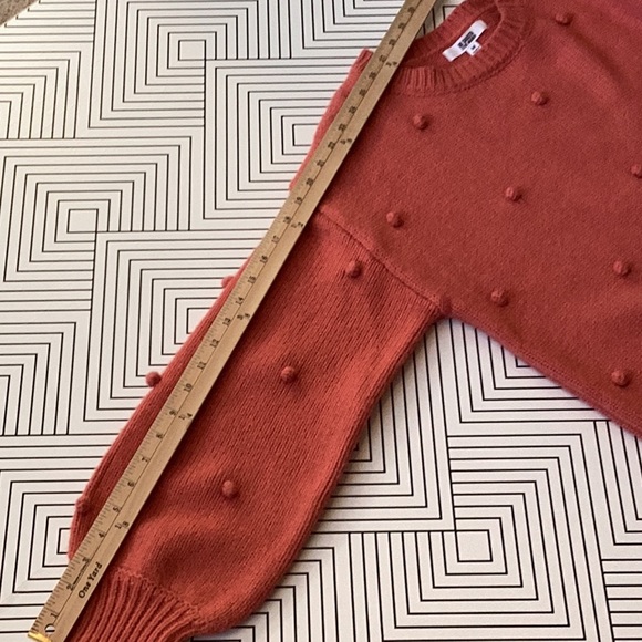 NWT BB DAKOTA X STEVE MADDEN PERSIMMON PINK BUBBLE SLEEVE SWEATER M - Picture 10 of 10